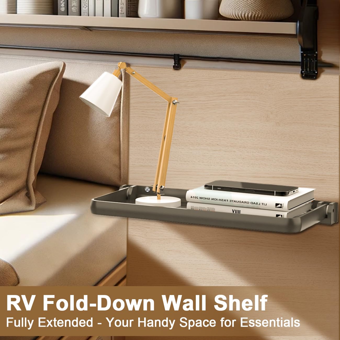 RV Foldable Aluminum Wall Shelf