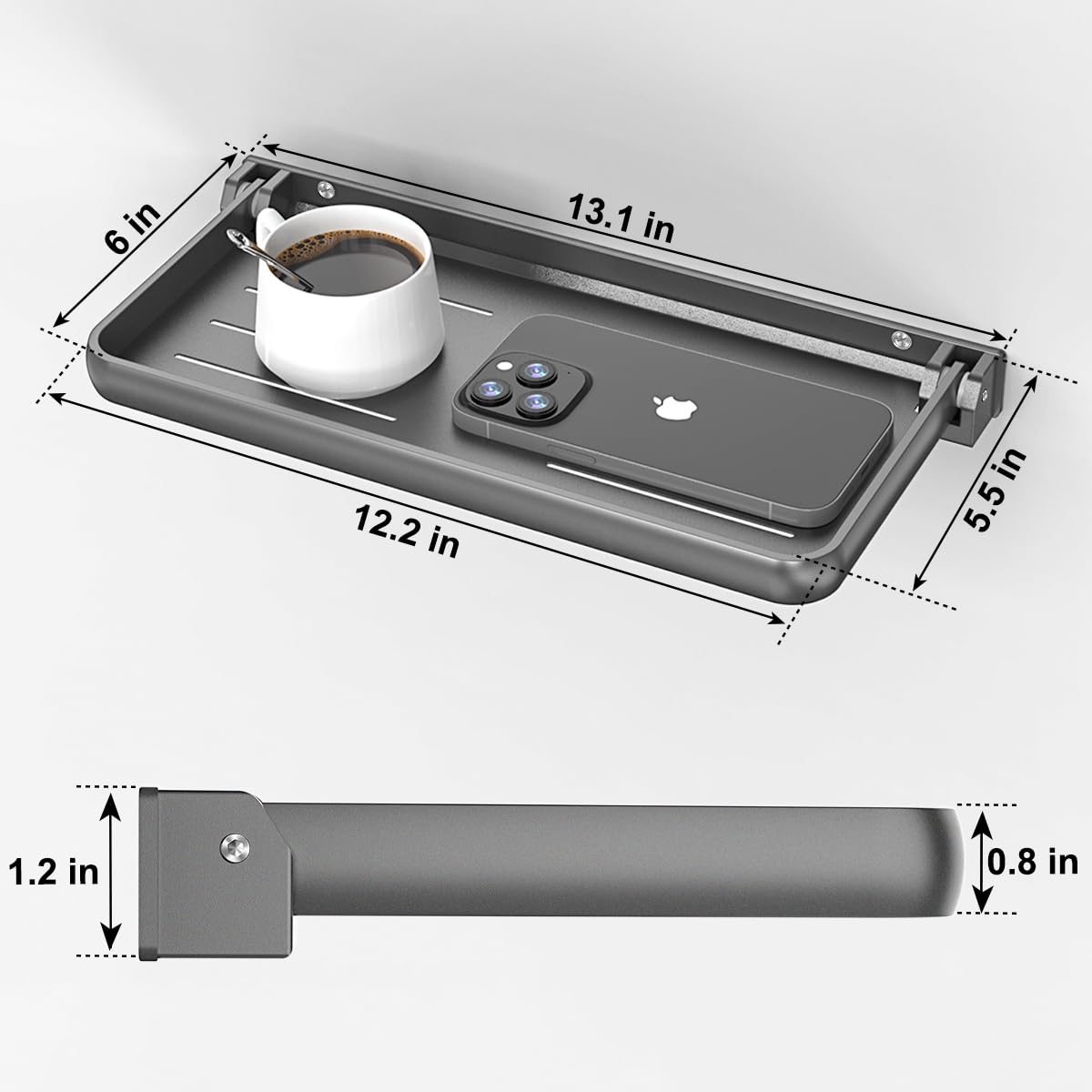 RV Foldable Aluminum Wall Shelf