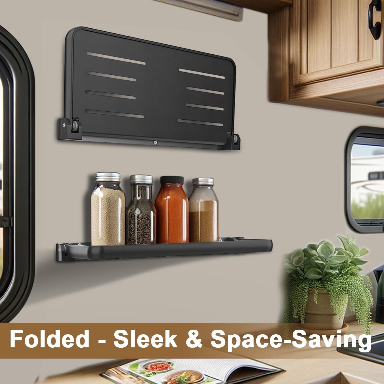 RV Foldable Aluminum Wall Shelf