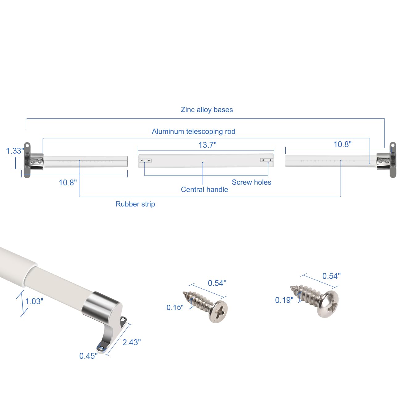 Adjustable RV Screen Door Support Bar Handle