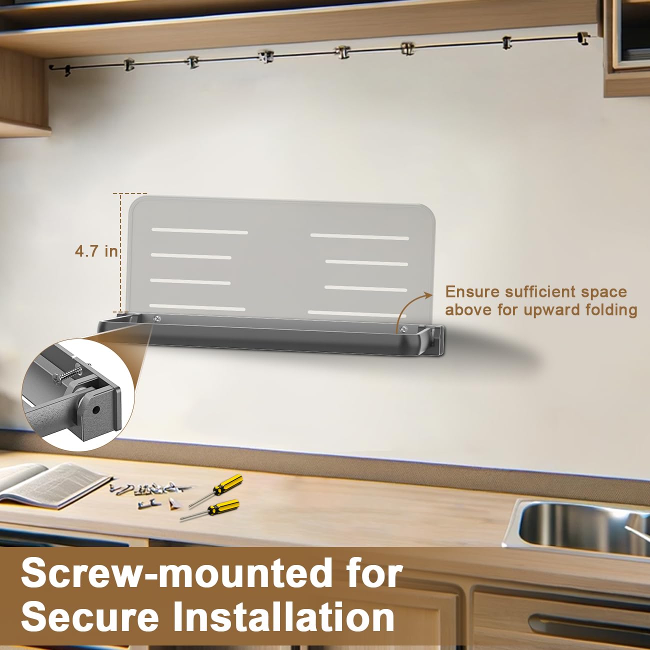 RV Foldable Aluminum Wall Shelf