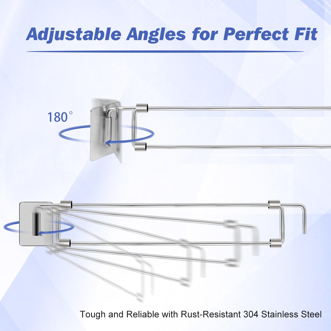 RV Adjustable Bars 12.5-22.3" Stainless Steel 2 Pack